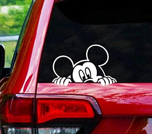 S-K מעצבת מדבקות עבור Miickey Mouse Pueinging Car Dey | Sney מדבקה מדבקה לבן 8 אינץ 'מכונית נייד